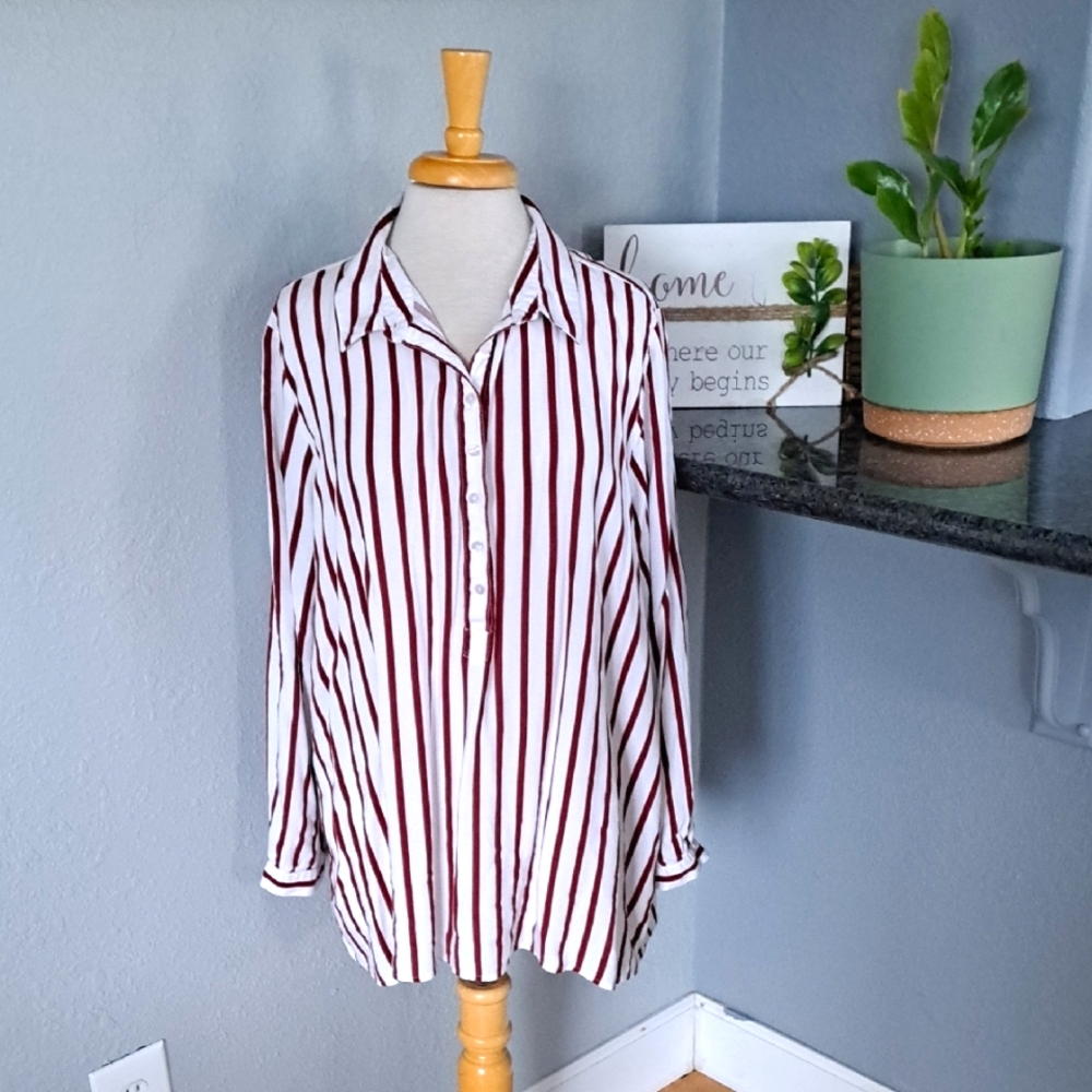 Ellos Striped Blouse | Size 1X/24
